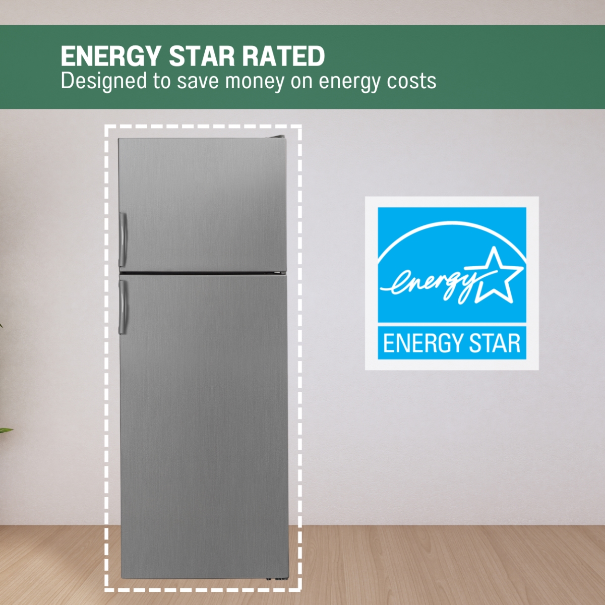 Picture of Equator Advanced AppliancesáRFá142áS Equator 14 cf Stainless Refrigerator-Freezer Top Mount Frost Free Energy Star Europe