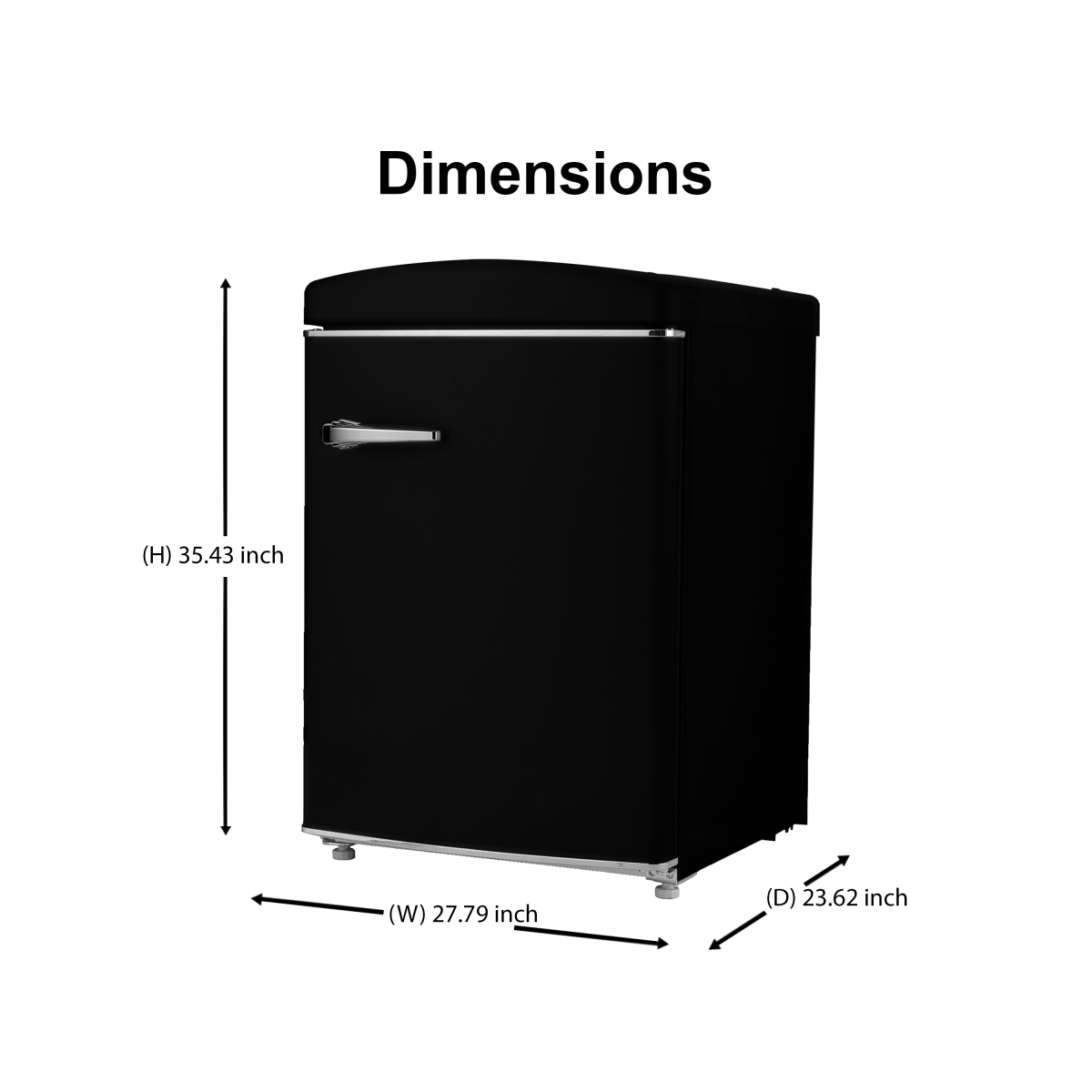 Picture of Equator Advanced Appliances RCRF 320 Black Conserv 3.2 cu. ft. Retro Convertible Refrigerator-Freezer Frost Free in Black