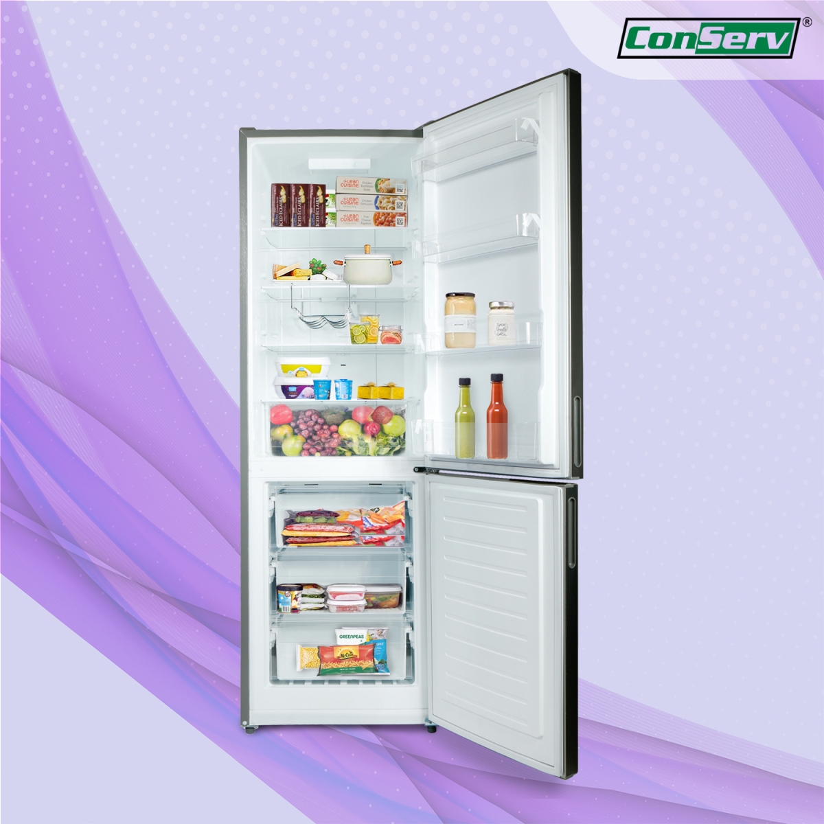 Picture of Equator Advanced Appliances MDRF359WE Conserv 24' Wide 10.8 cu.ft.Bottom Freezer Refrigerator Stainless