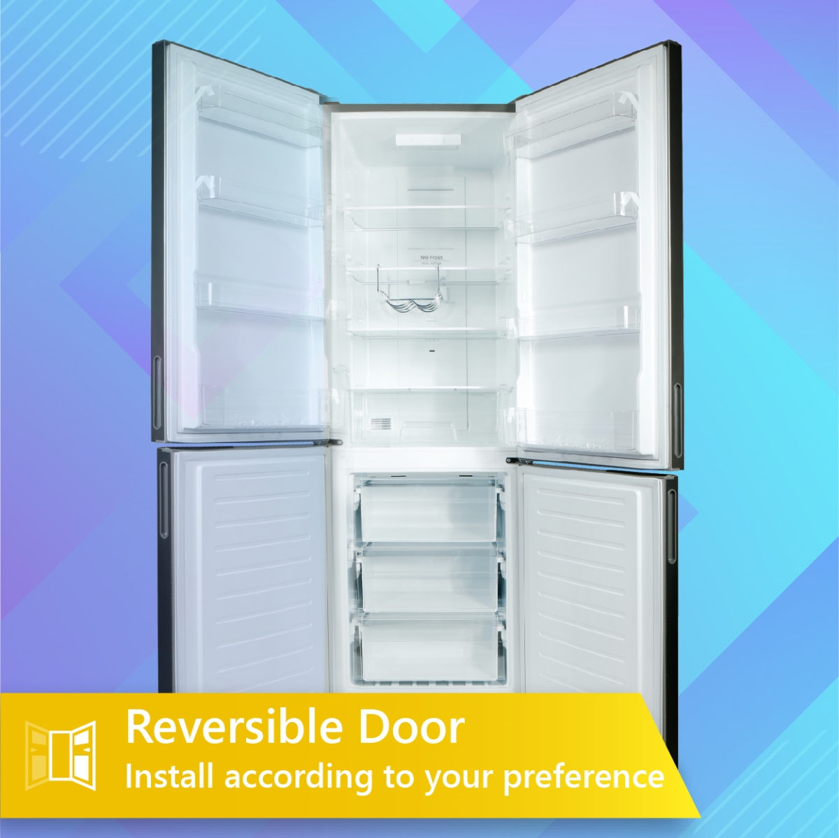 Picture of Equator Advanced Appliances MDRF359WE Conserv 24' Wide 10.8 cu.ft.Bottom Freezer Refrigerator Stainless
