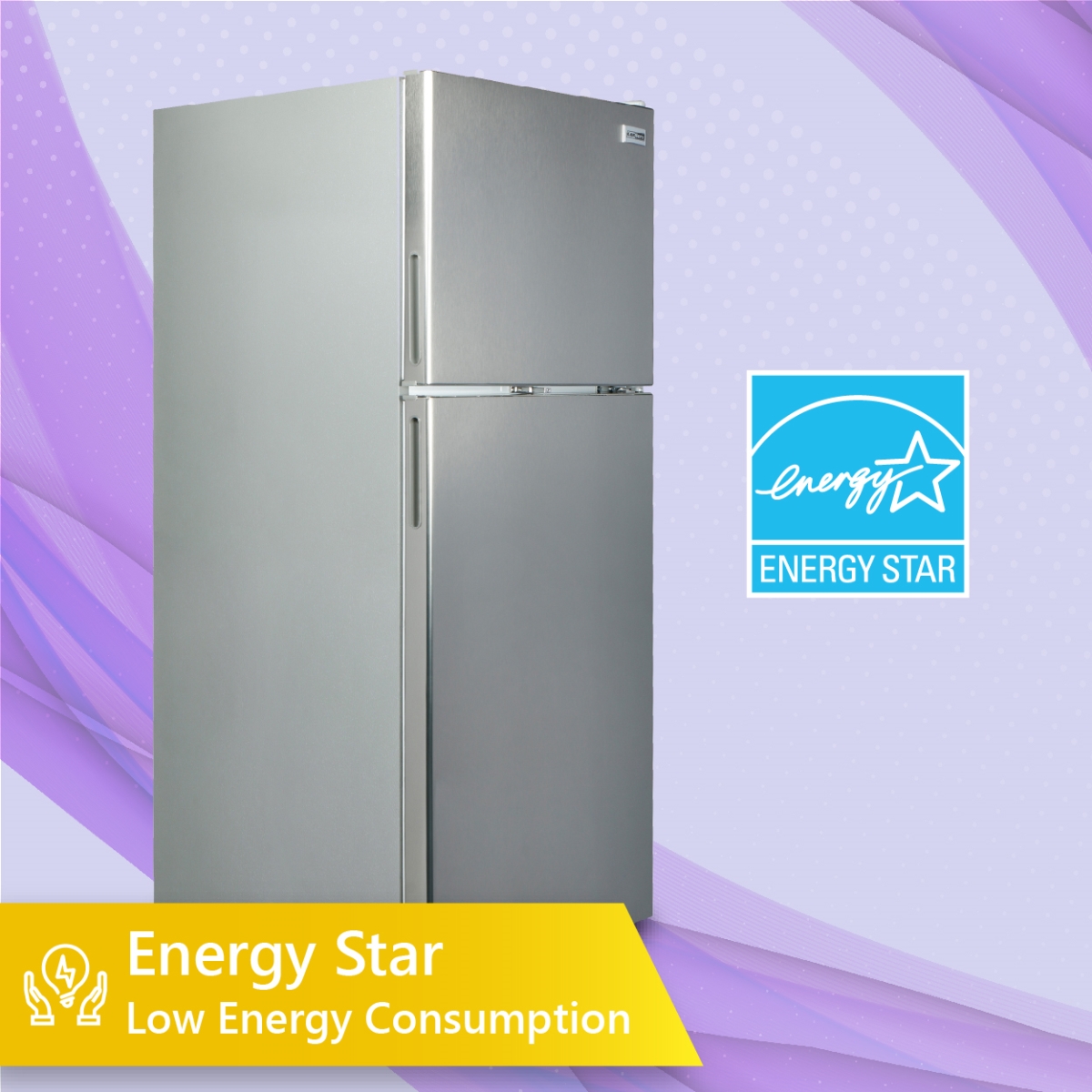 Picture of Equator Advanced Appliances MDRF359WE Conserv 24' Wide 10.8 cu.ft.Bottom Freezer Refrigerator Stainless