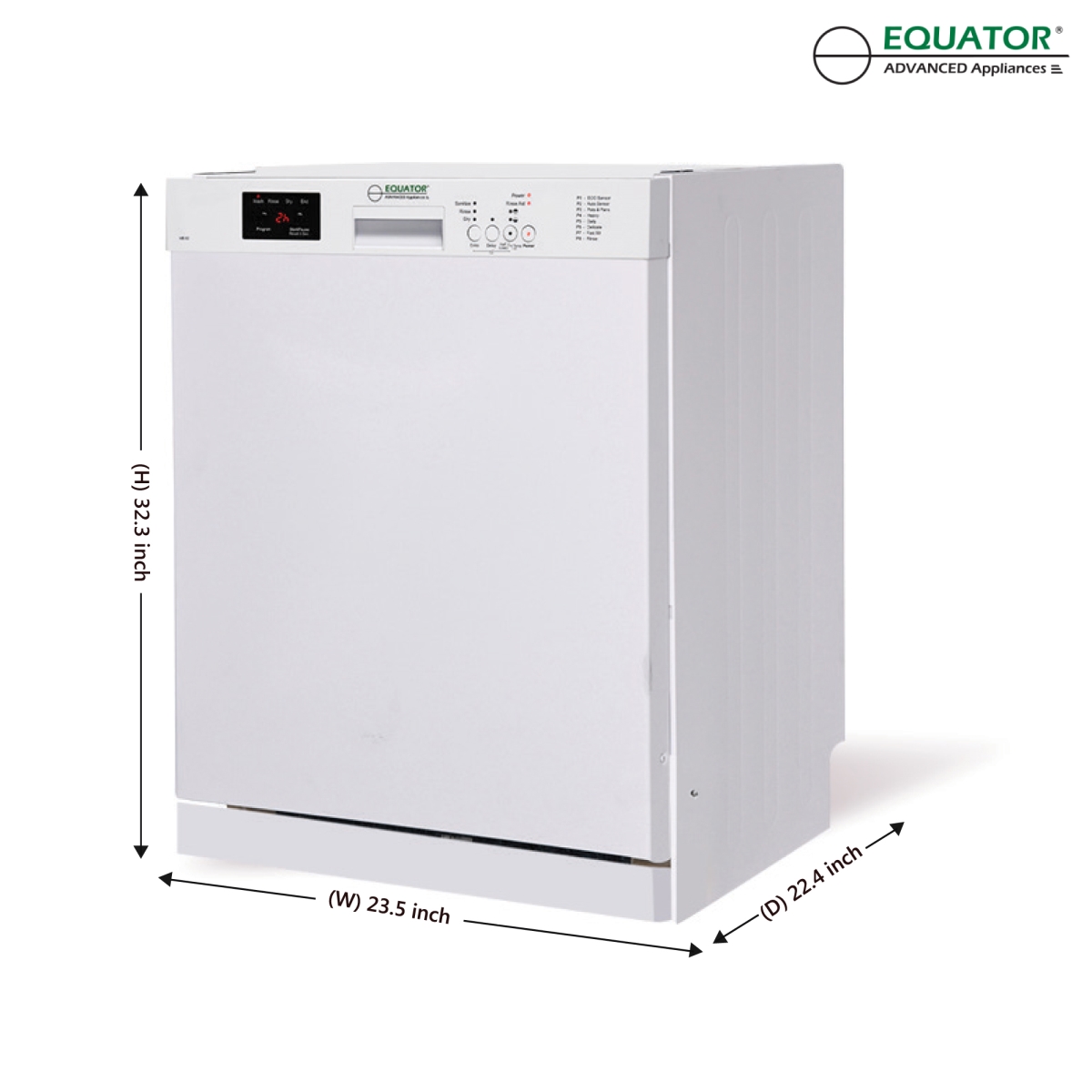 Picture of Equator Advanced AppliancesáWBá82 (White) Equator-Europe 24in. Built in 14 place Dishwasher with 8 Wash Programs  Energy Star