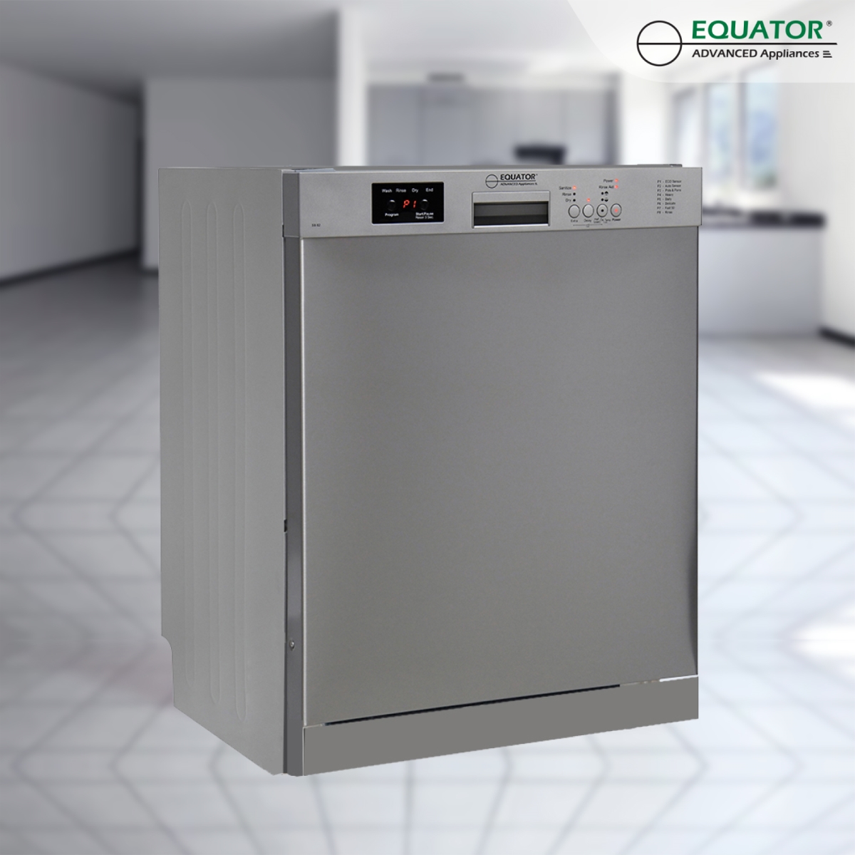 Picture of Equator Advanced AppliancesáSBá82 (Silver) Equator-Europe 24in. Built in 14 place Dishwasher with 8 Wash Programs  Energy Star