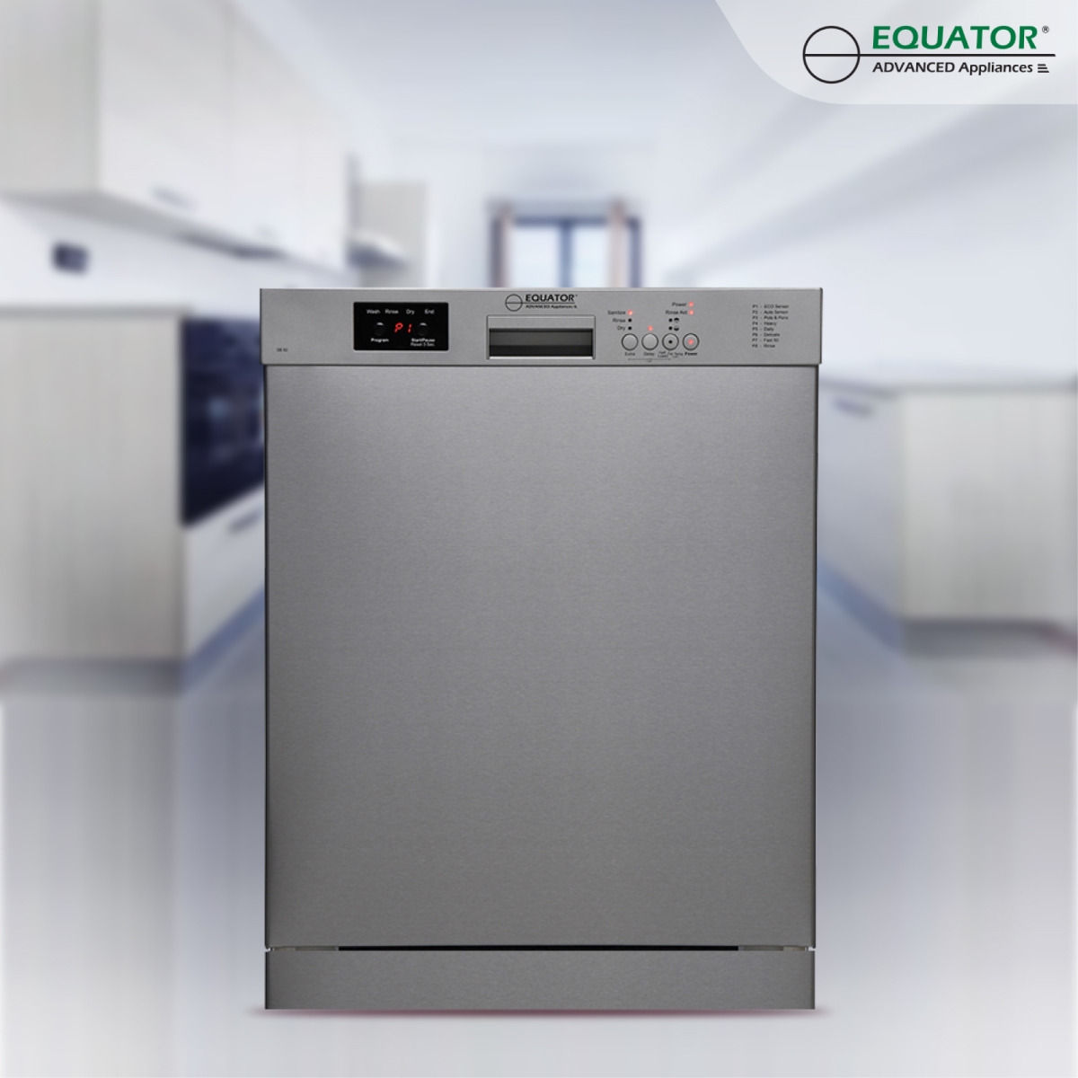 Picture of Equator Advanced AppliancesáSBá82 (Silver) Equator-Europe 24in. Built in 14 place Dishwasher with 8 Wash Programs  Energy Star