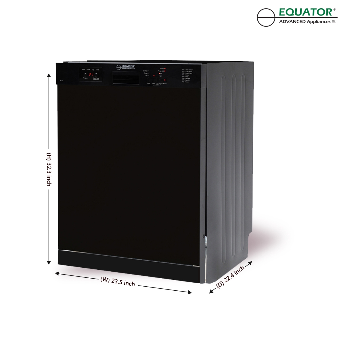 Picture of Equator Advanced AppliancesáBBá82 (Black Equator-Europe 24in. Built in 14 place Dishwasher with 8 Wash Programs  Energy Star