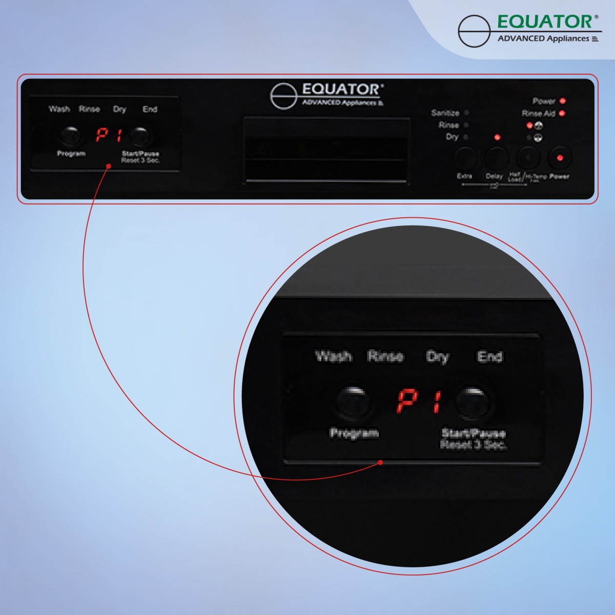 Picture of Equator Advanced AppliancesáBBá82 (Black Equator-Europe 24in. Built in 14 place Dishwasher with 8 Wash Programs  Energy Star