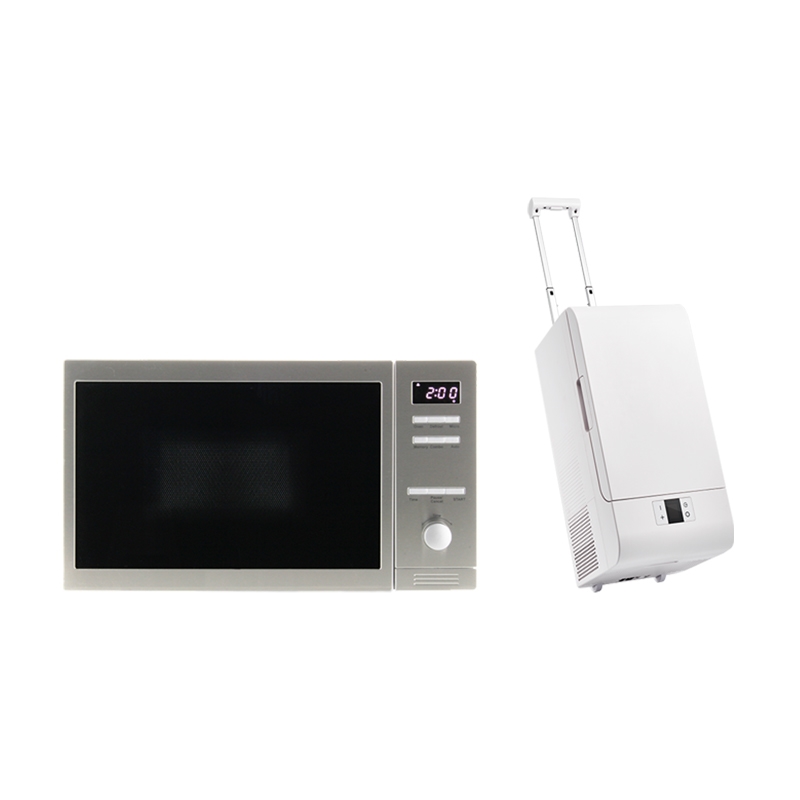 Picture of Equator Advanced Appliances CMO 800 + PFF 07 Equator 800W Freestanding Combo Microwave Oven in Stainless + Equator 50W Tailgate Refrigerator in White Bundle