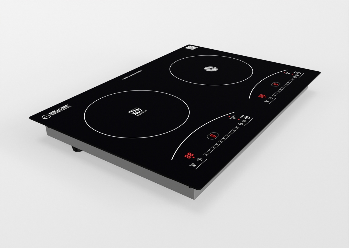 Picture of Equator Advanced Appliances EHC 20211 Equator 120V 20 inch 1 Induction and 1 Ceramic Electric Hybrid Cooktop, Black