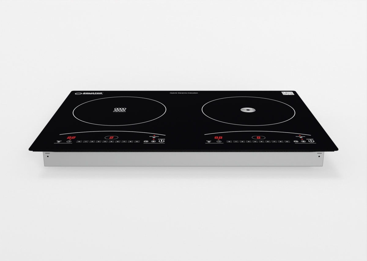 Picture of Equator Advanced Appliances EHC 20211 Equator 120V 20 inch 1 Induction and 1 Ceramic Electric Hybrid Cooktop, Black