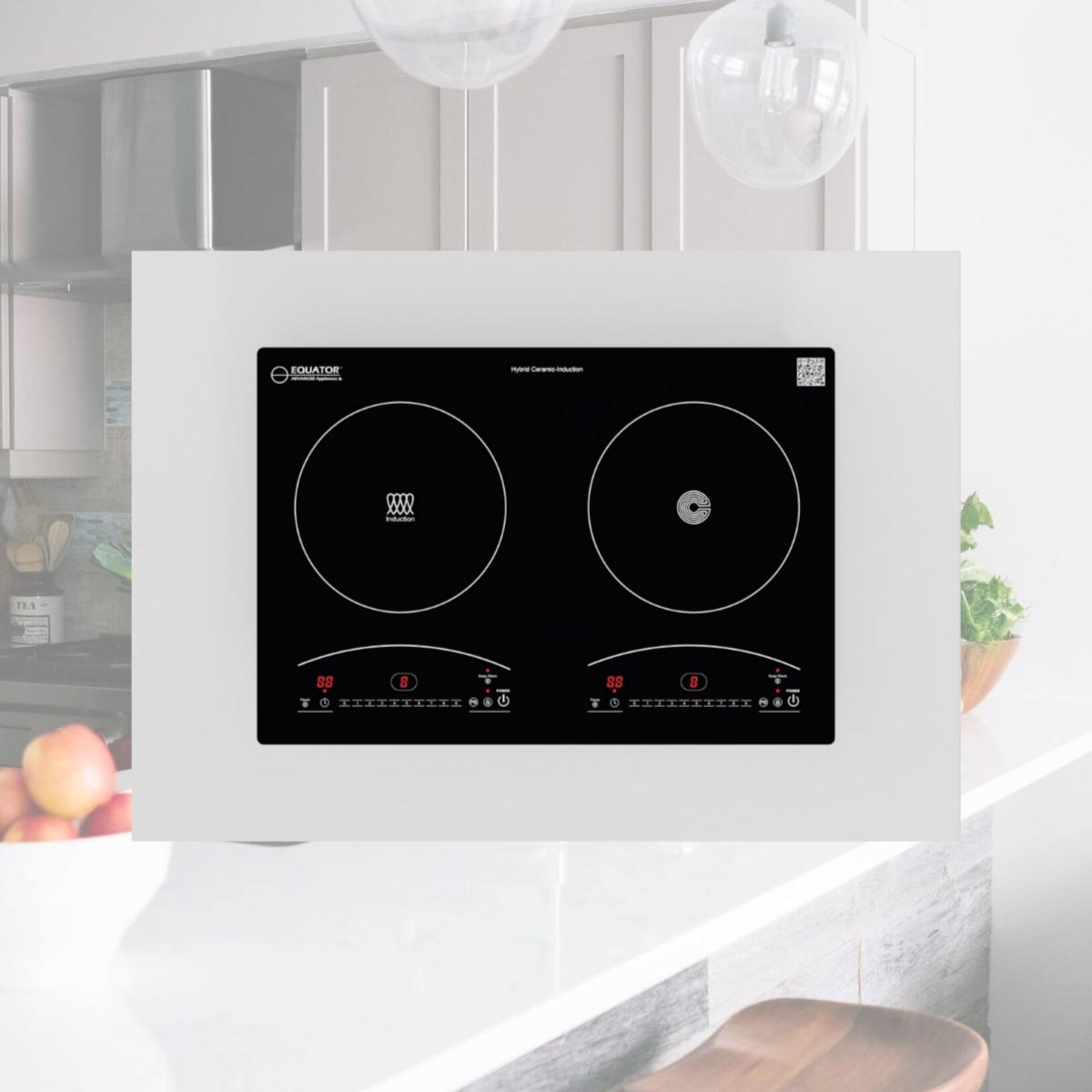 Picture of Equator Advanced Appliances EHC 20211 Equator 120V 20 inch 1 Induction and 1 Ceramic Electric Hybrid Cooktop, Black