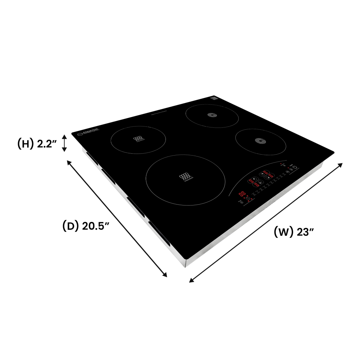 Picture of Equator Advanced Appliances EHC 23422 Equator 24' Electric Hybrid CERAMIC-INDUCTION 4 Burner Cooktop 9 Power 220V