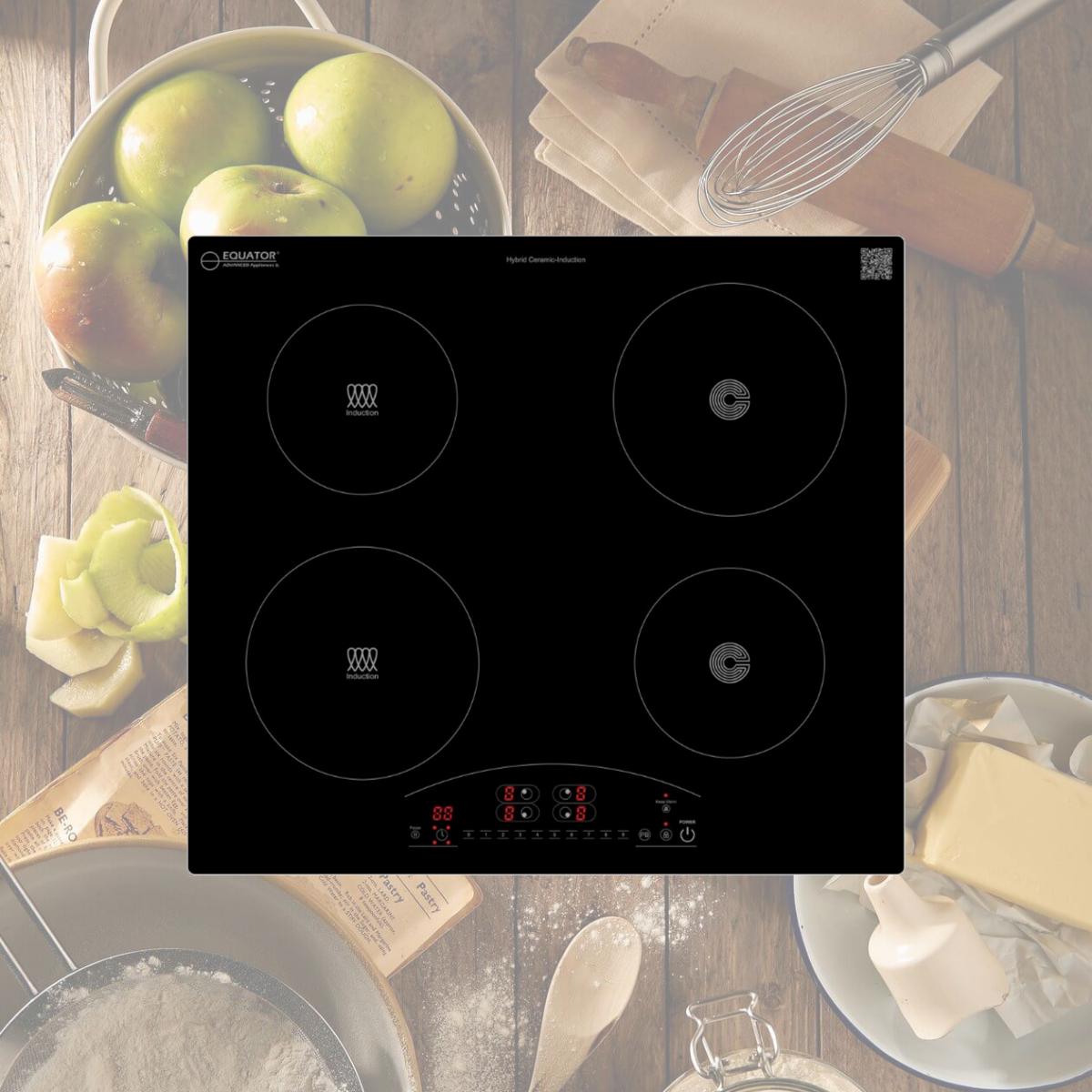 Picture of Equator Advanced Appliances EHC 23422 Equator 24' Electric Hybrid CERAMIC-INDUCTION 4 Burner Cooktop 9 Power 220V