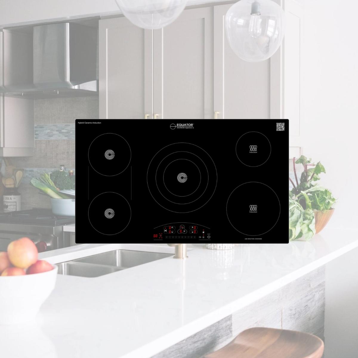 Picture of Equator Advanced Appliances EHC 36532 Equator 36' Electric Hybrid CERAMIC-INDUCTION 5 Burner Cooktop 220V