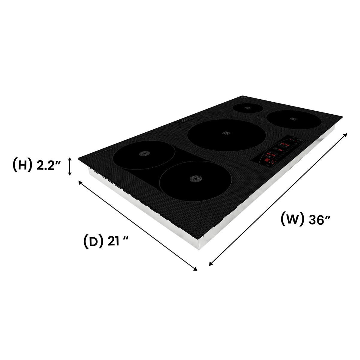 Picture of Equator Advanced Appliances EHC 36532 ED Equator Design 36' Electric Hybrid CERAMIC-INDUCTION 5 Burner Cooktop 220V