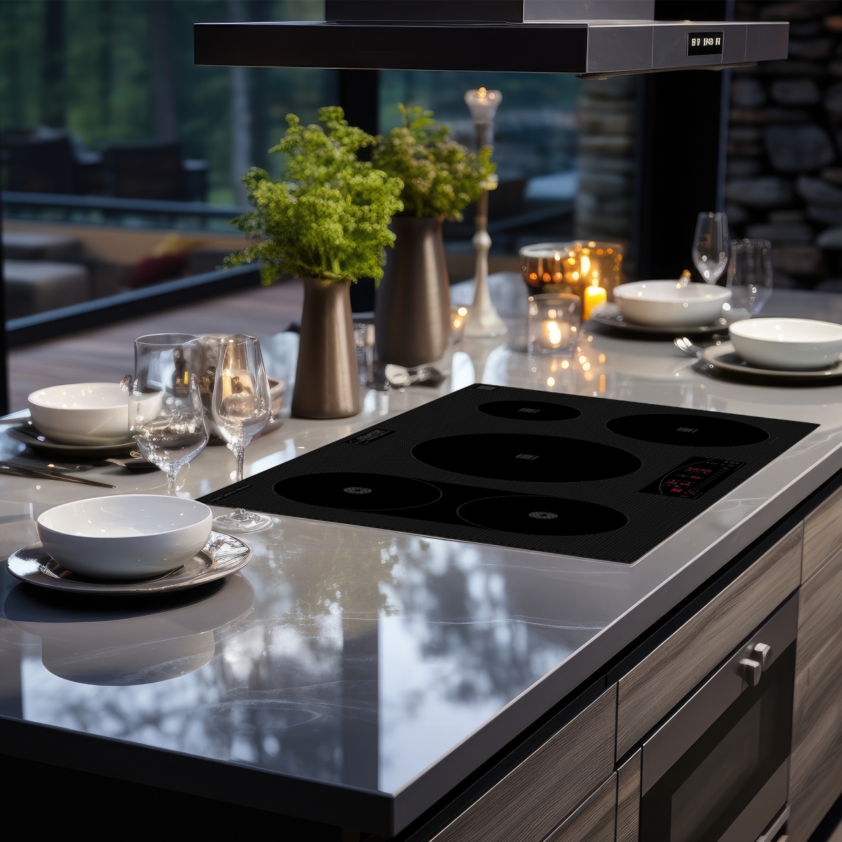 Picture of Equator Advanced Appliances EHC 36532 ED Equator Design 36' Electric Hybrid CERAMIC-INDUCTION 5 Burner Cooktop 220V