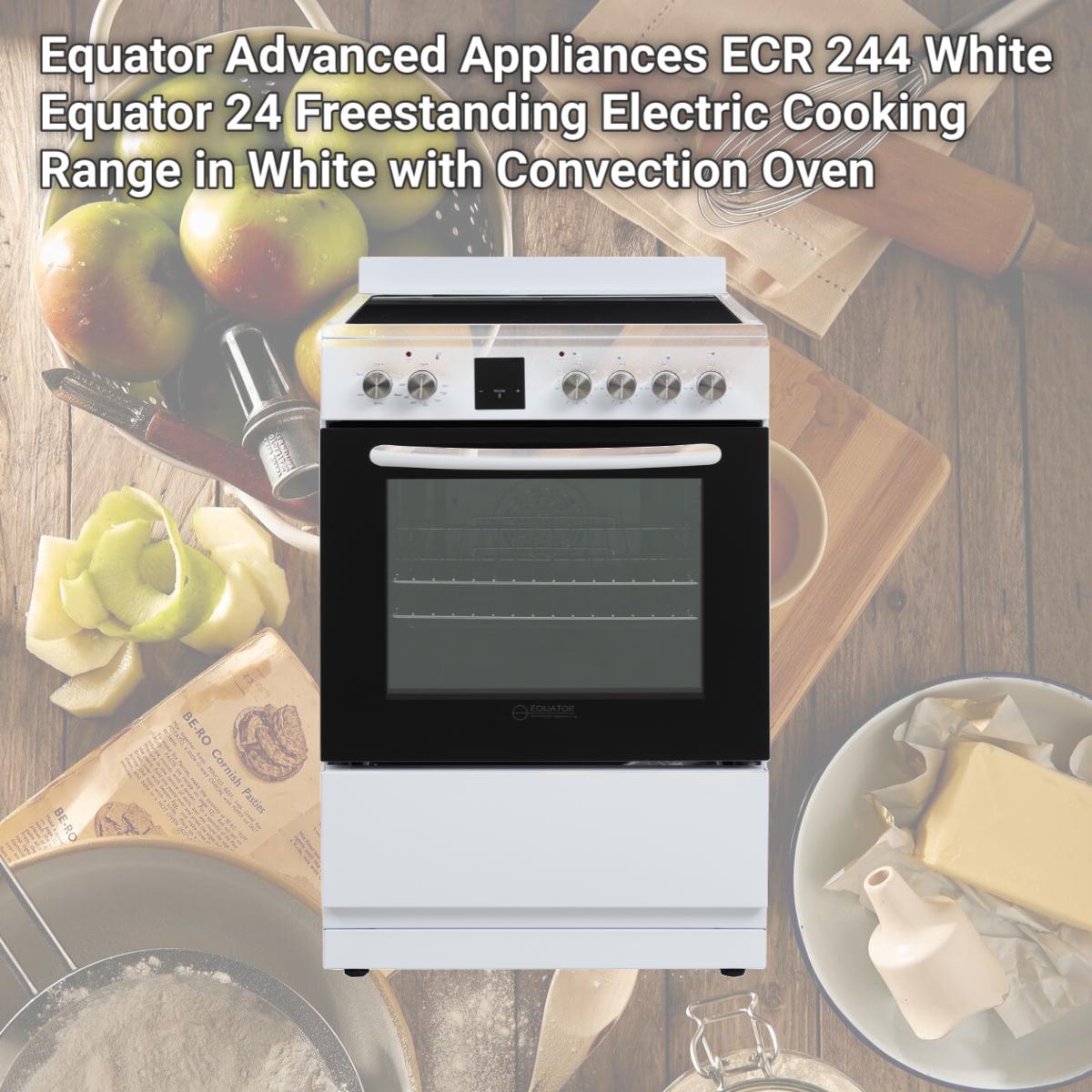 Picture of Equator Advanced Appliances ECR 244 White Equator 24 Freestanding Electric Cooking Range in White with Convection Oven