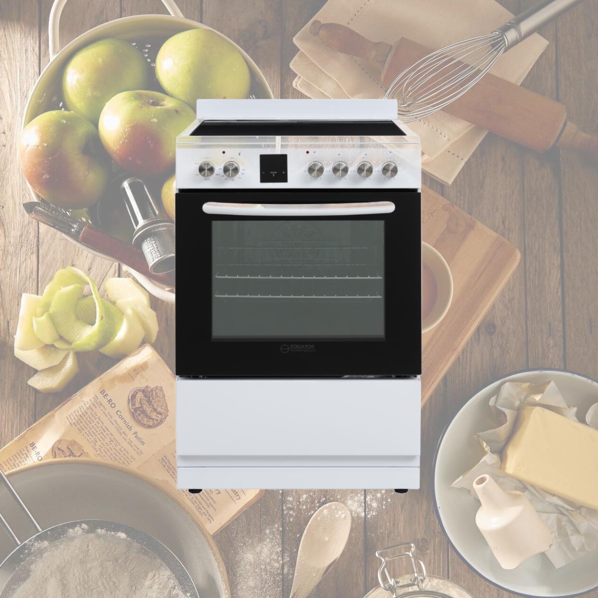 Picture of Equator Advanced Appliances ECR 244 White Equator 24 Freestanding Electric Cooking Range in White with Convection Oven