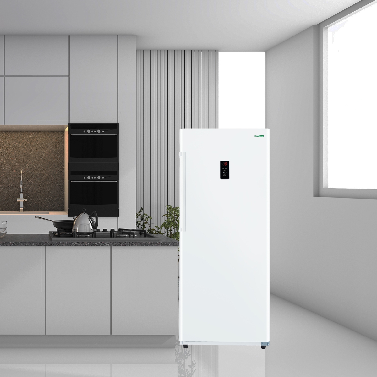 Picture of Equator Advanced Appliances FR1700 WREV Conserv 17cf Upright Freezer CONVERTIBLE REF Garage Ready E-Star 28in wide 110V