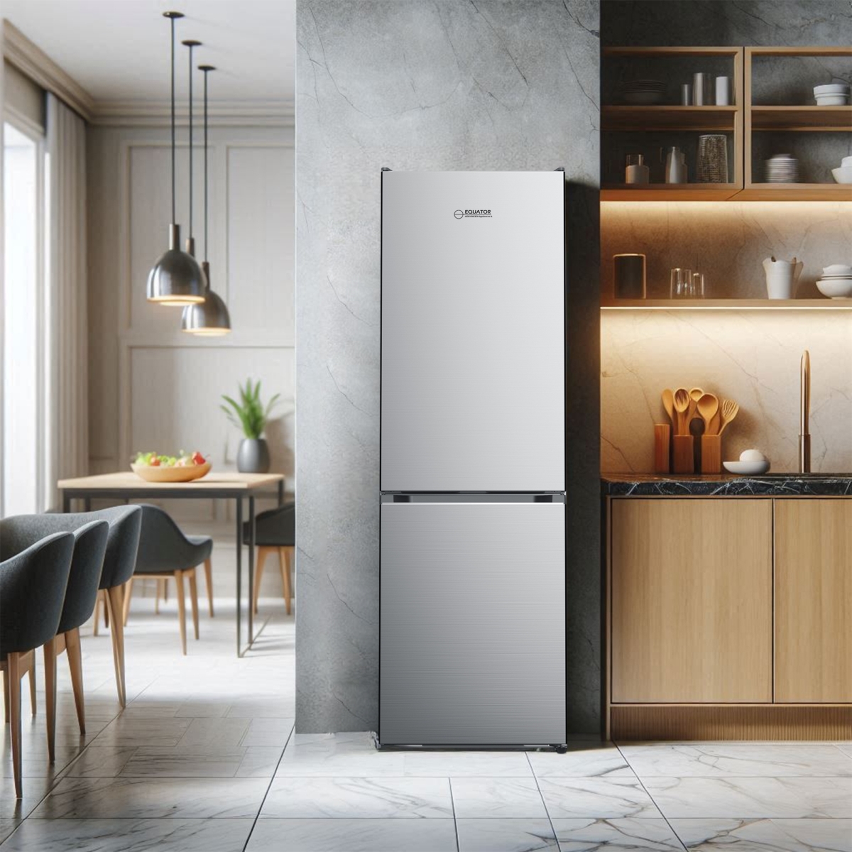 Picture of Equator Advanced Appliances RFI 1200 S Equator Bottom Mount Refrigerator-Freezer w/ICE MAKER Frost Free Reversible 110V