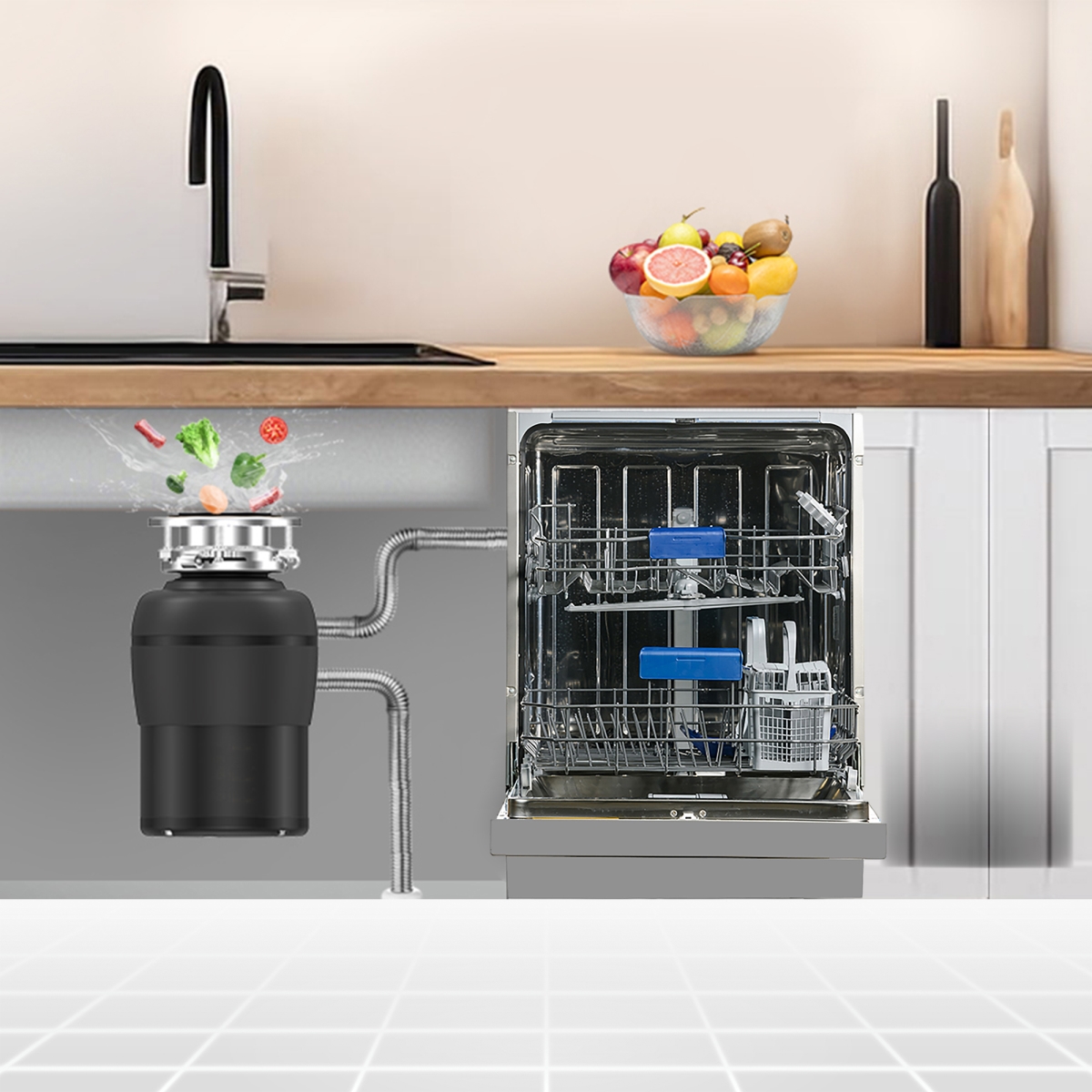Picture of Equator Advanced Appliances SB 82 + GD 075 Equator 24 in Dishwasher 14 place + 3/4 HP Garbage Disposer QUIET 51dB 110V E-Star ADA