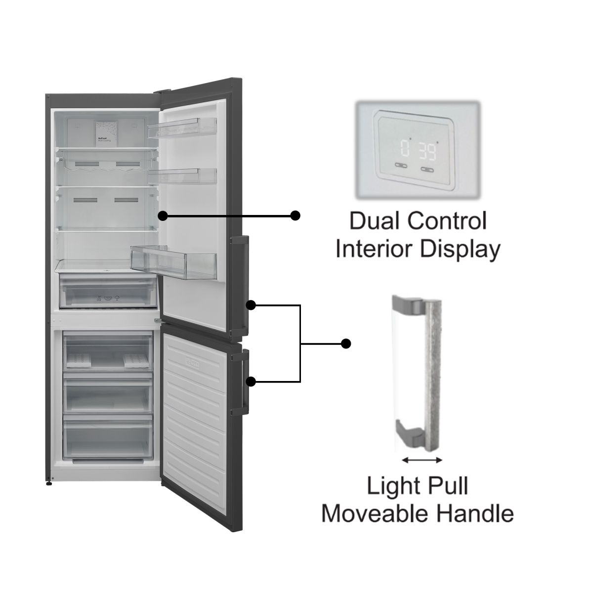 Picture of Equator Advanced Appliances RF 331-120 T Conserv 12cf No Frost Bottom Freezer Refrigerator Wine Rack GARAGE READY E-Star
