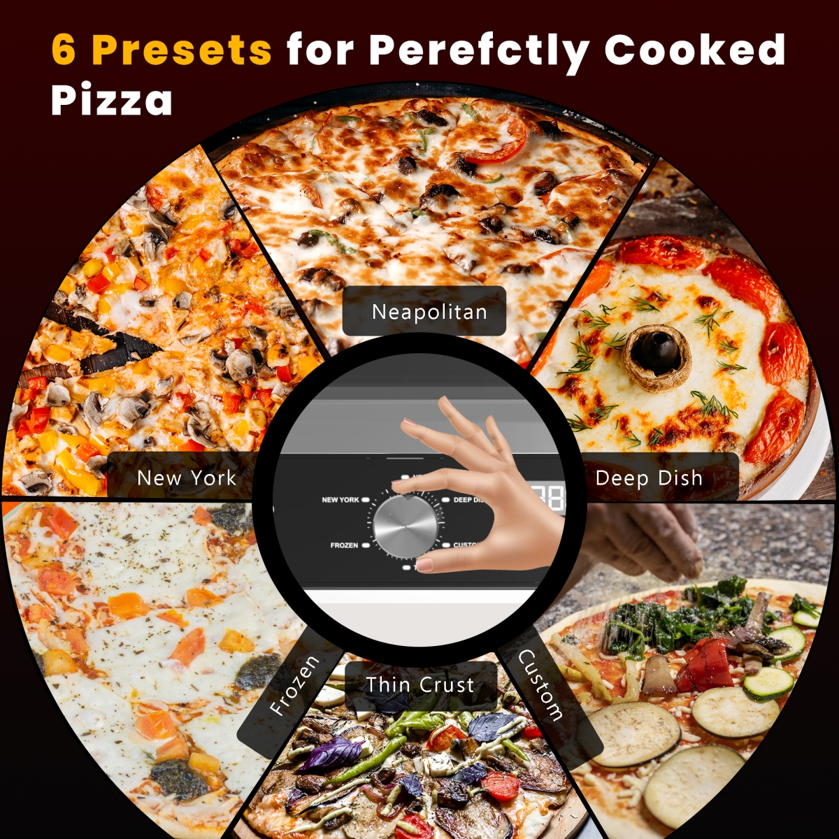 Picture of Equator Advanced Appliances 747037150505 Equator ELECTRIC PIZZA OVEN Multi Program w/ Baking Stone Countertop 1.6cf 110V