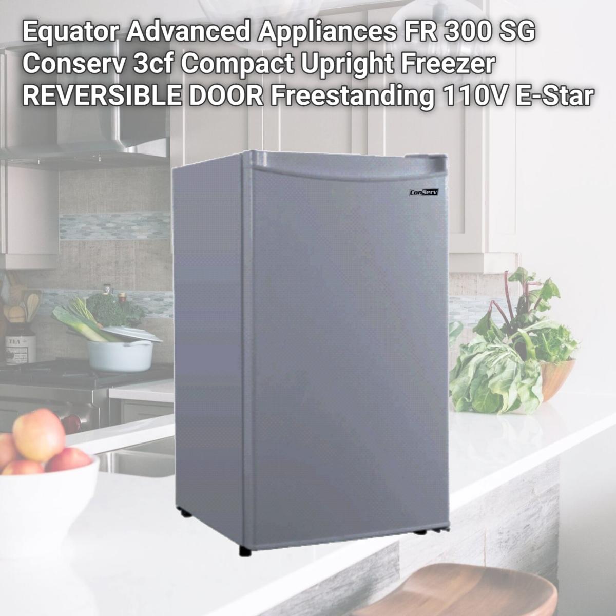 Picture of Equator Advanced Appliances FR 300 SG Conserv 3cf Compact Upright Freezer REVERSIBLE DOOR Freestanding 110V E-Star