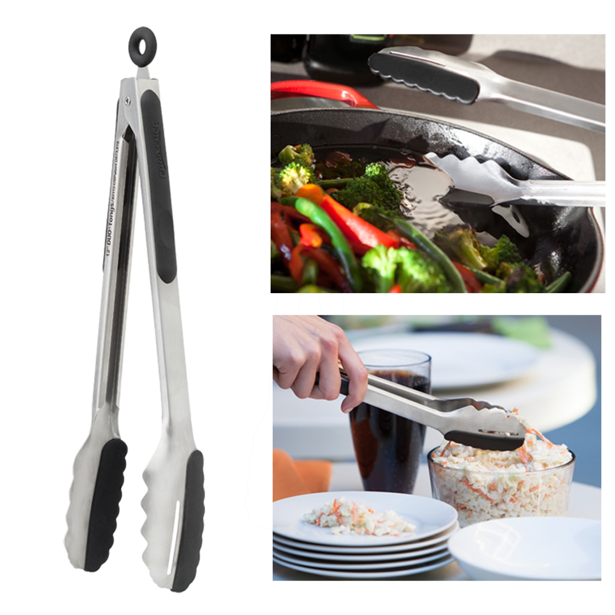2112 12 In. Silicone Kitchen Duo Tongs