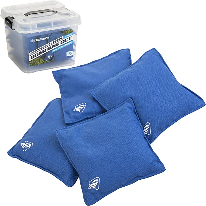 12-0055bl-2w 16 Oz Canvas Duck Cloth Bean Bag Set, Blue - Pack Of 4