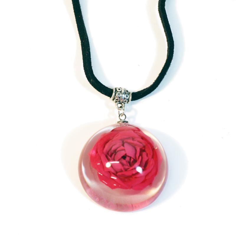 Fpr302 Real Rose Necklace, Pink
