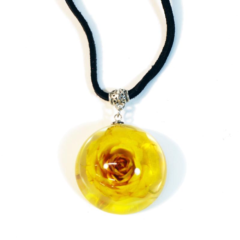 Fpr303 Real Rose Necklace, Yellow