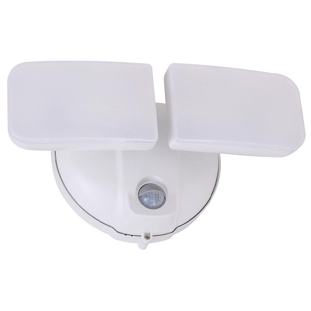 Ee128wep -wp 10w Led Light Wall Mount Ac Powered Epir Motion Activated Dual Head, Warm White