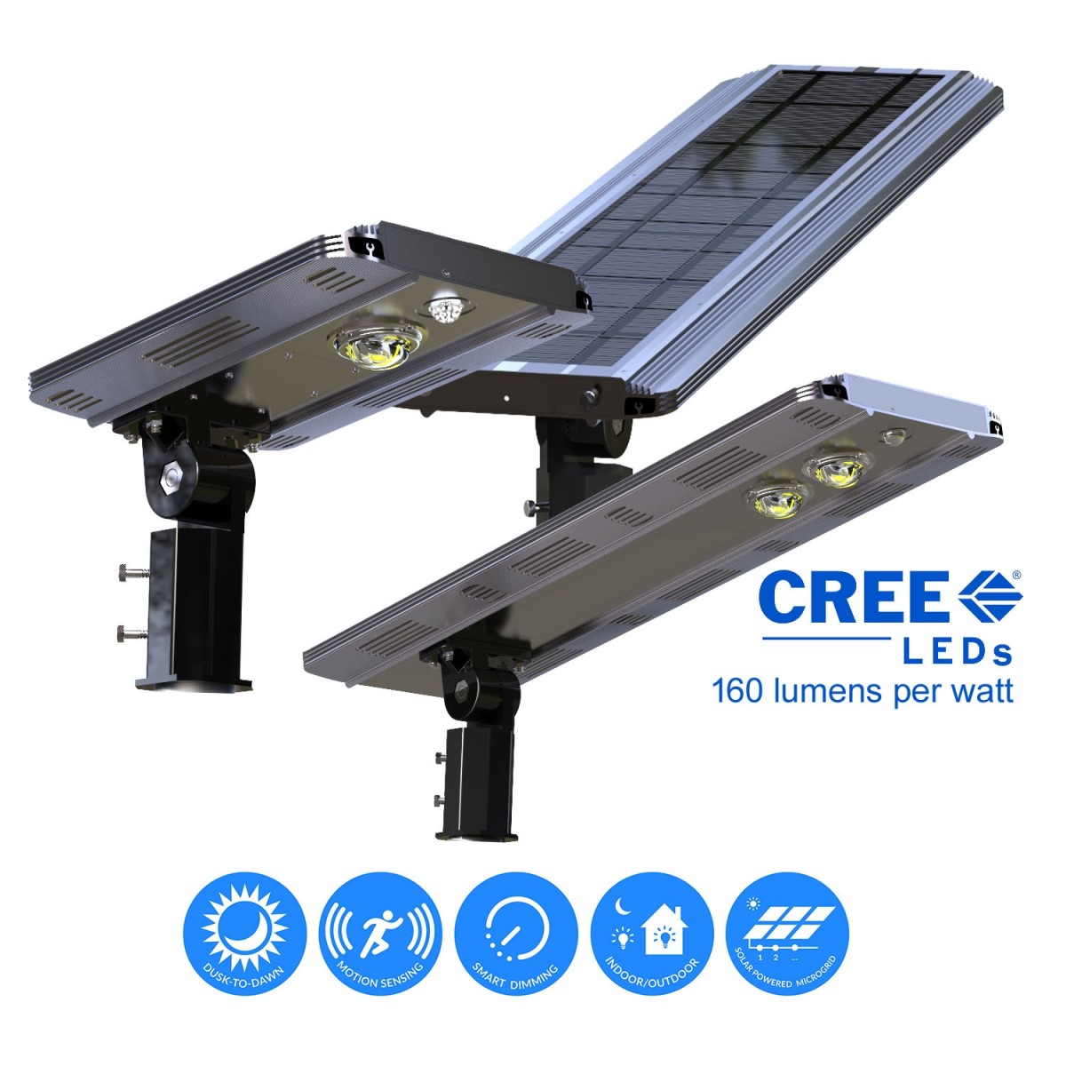 Ee815w-sh15 Solar Power Smart Cree Led Street Light For Commercial Residential Parking Bike Paths Walkways Courtyard 15w
