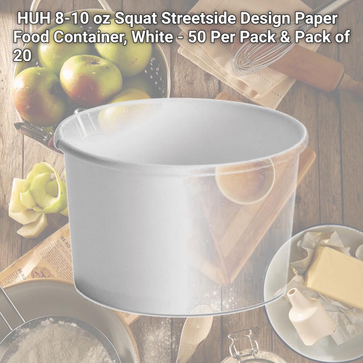 Picture of Huhtamaki HUH71037 8-10 oz Squat Streetside Design Paper Food Container, White - 50 Per Pack & Pack of 20