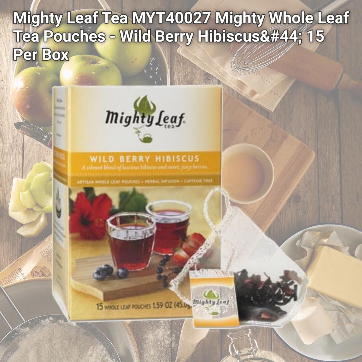 Picture of Mighty Leaf Tea MYT40027 Mighty Whole Leaf Tea Pouches - Wild Berry Hibiscus, 15 Per Box