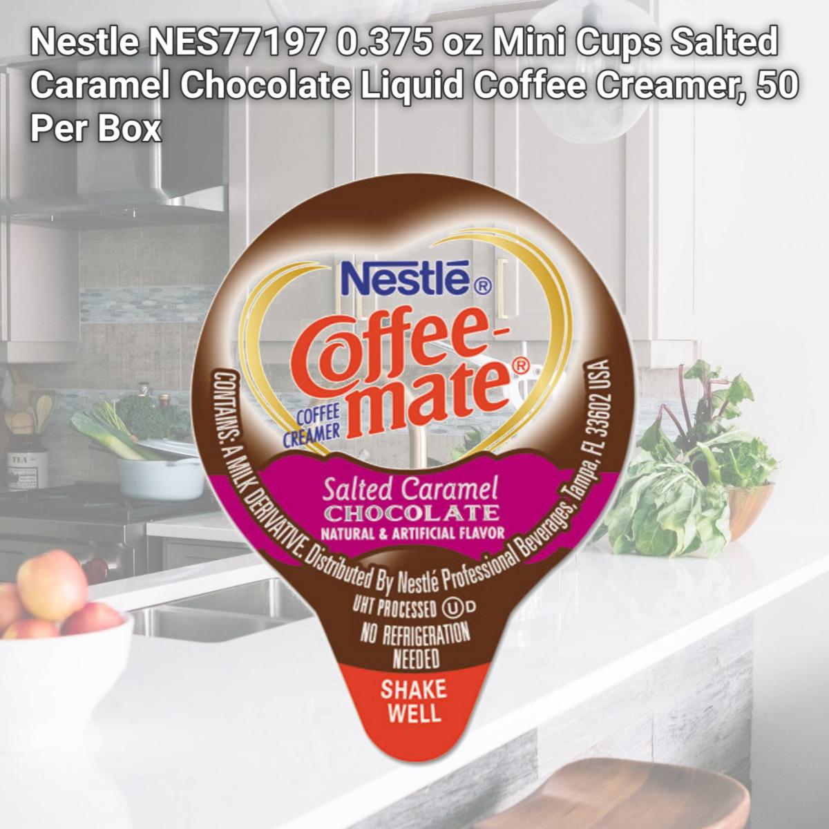Picture of Nestle NES77197 0.375 oz Mini Cups Salted Caramel Chocolate Liquid Coffee Creamer, 50 Per Box