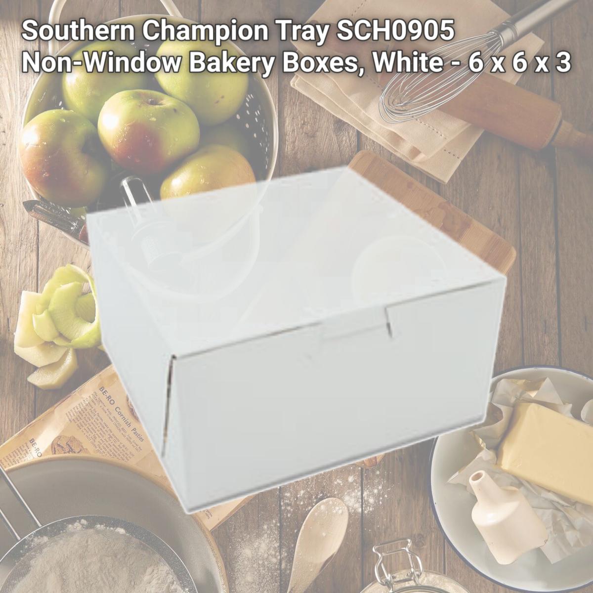 Picture of Southern Champion Tray SCH0905 Non-Window Bakery Boxes, White - 6 x 6 x 3