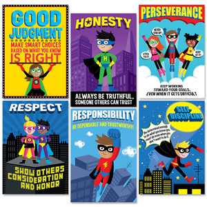 Ctp5649 Superhero Character Ed, Inspire U Poster - 6 Pack