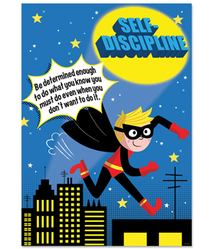 Ctp7281 Self-discipline Superhero Inspire U Poster