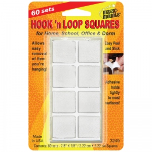 Mil3249w Hook N Loop 7-8 Squares, 60 Sets