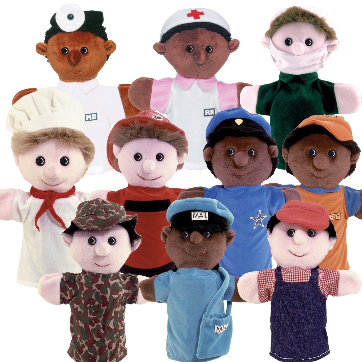 Mtb469 Kids Community Helper Career Puppet, Set Of 10