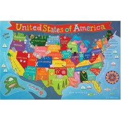 Round World Products Rwpkm02 24 X 36 In. United States Map For Kids