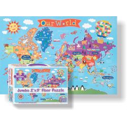Round World Products Rwpkp03 24 X 36 In. World Floor Puzzle For Kids