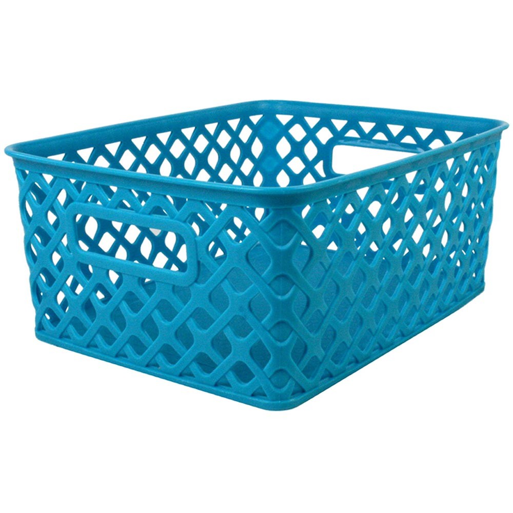 Romanoff Products Rom74108 Medium Turquoise Woven Basket