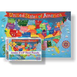 Round World Products Rwpkp04 24 X 36 In. United States Floor Puzzle For Kids