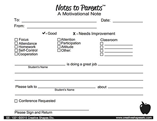 SE-1021 Motivational Notes to Parents