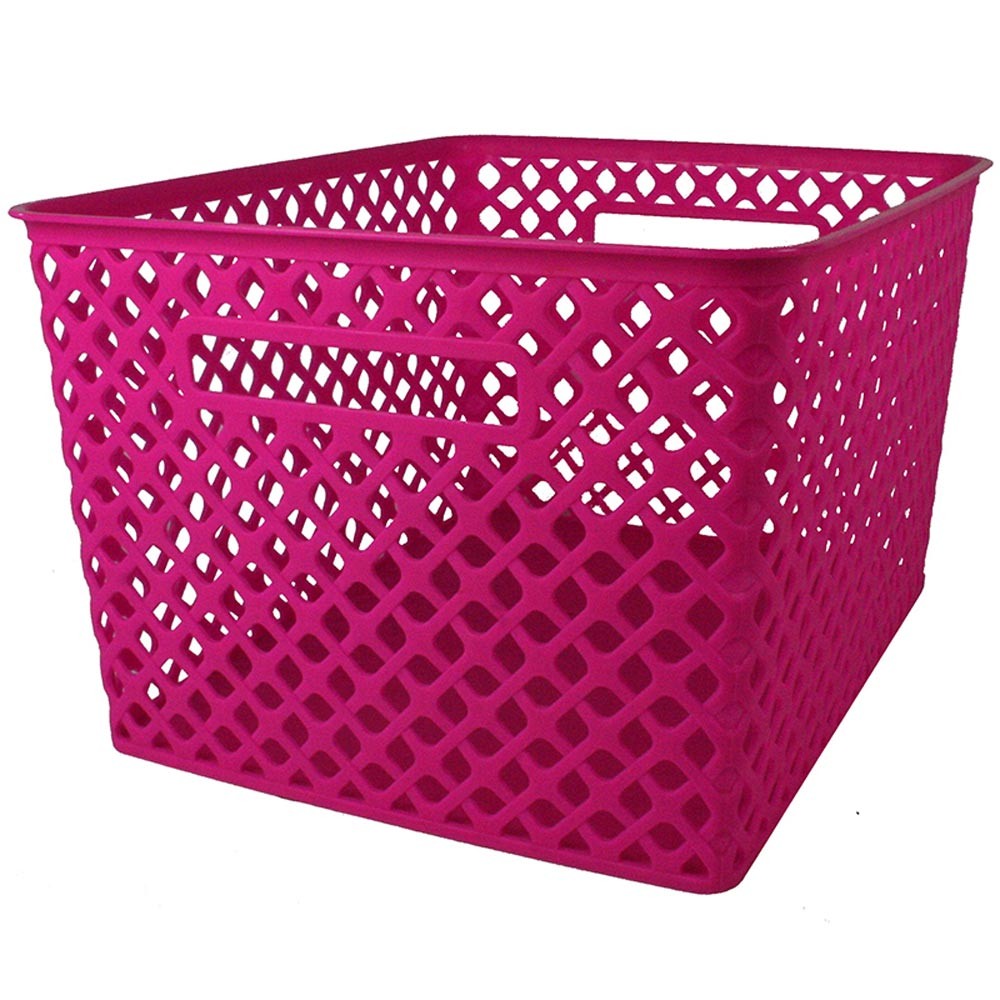 Large Hot Pink Woven Basket