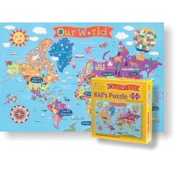 Round World Products Rwpkp01 24 X 36 In. World Jigsaw Puzzle For Kids