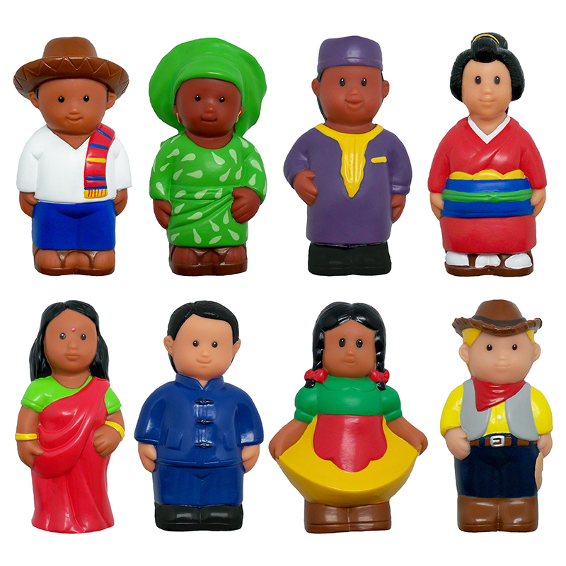 Multicultural Around World Figure, Pack Of 8