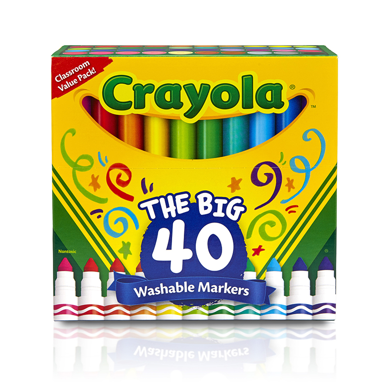 Crayola Bin587858 Crayola Wash Broad Line Marker, Pack Of 40